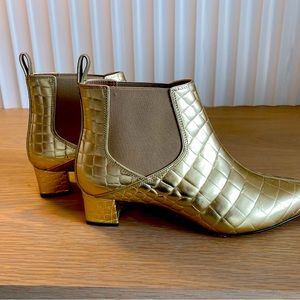 Max Mara gold ankle boots